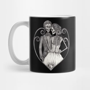 Skeleton lovers couple love wedding. Mug